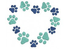 Stickdatei - Pfotenherz